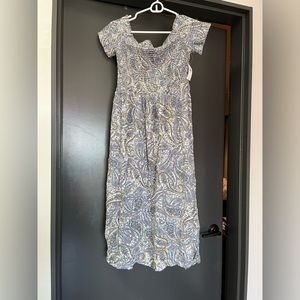 Old Navy smocked paisley/flower midi dress, NWT